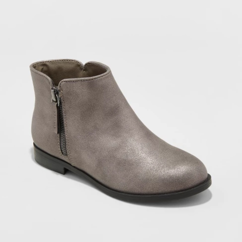 Girl's Jani Metallic Ankle Fashion Boots - Pewter